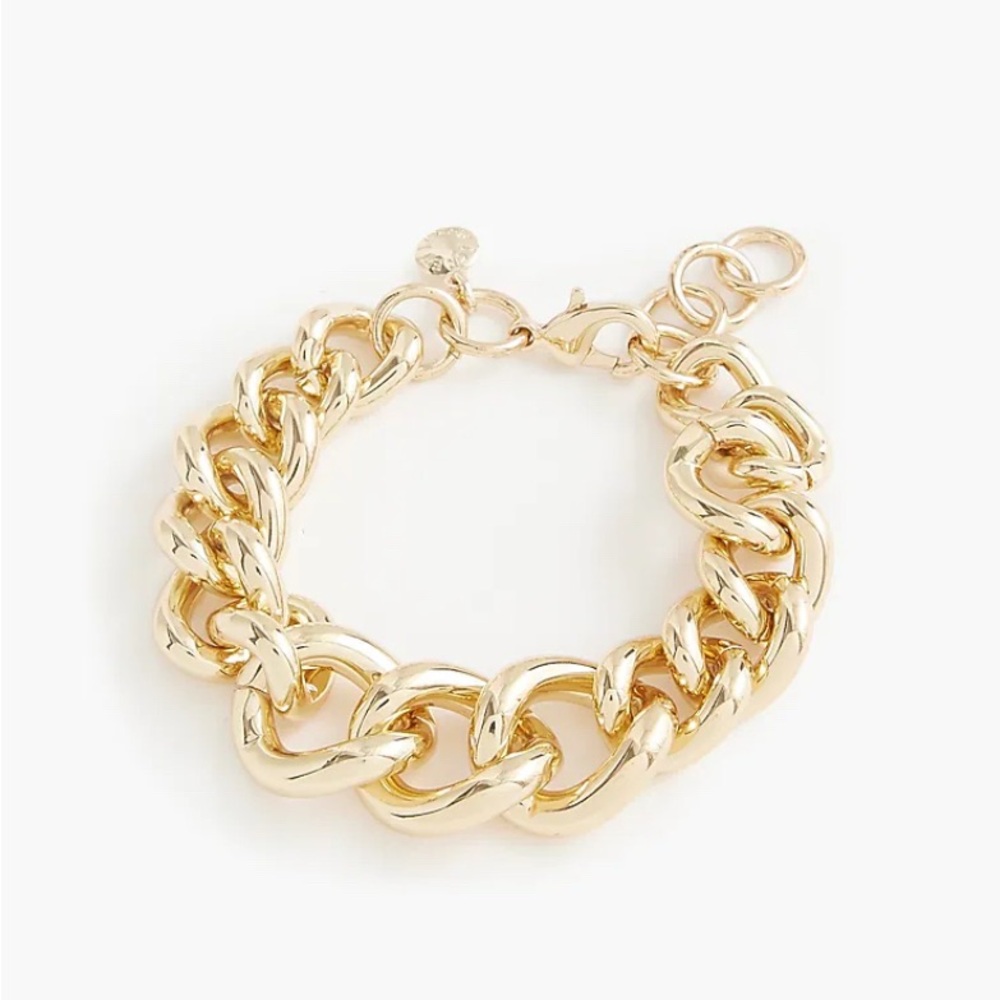 NEW J. Crew Chunky Gold Curb Chain Link‎ Iconic Statement Bracelet